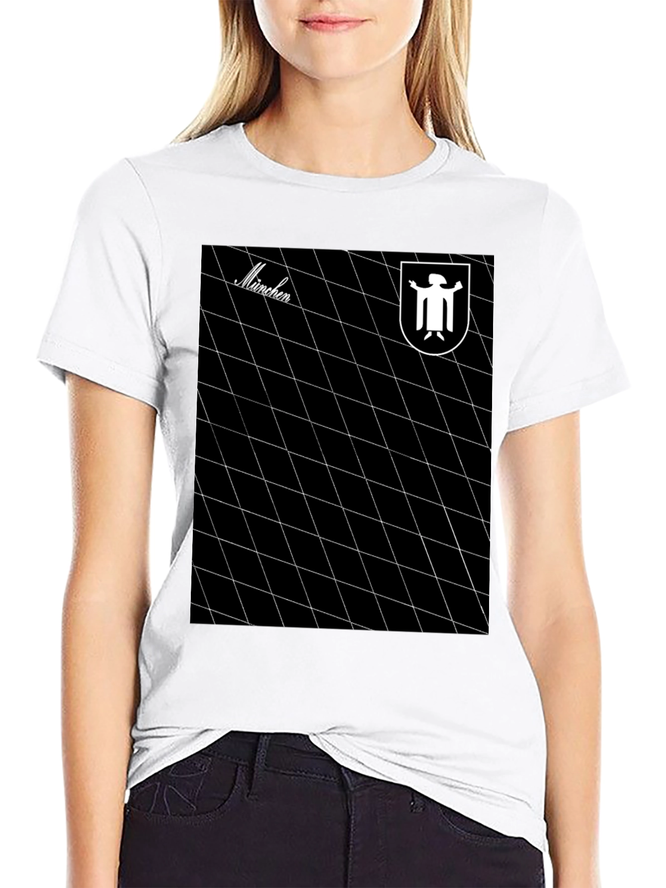 Munich Grid Tee - Retro Style Graphic T-Shirt