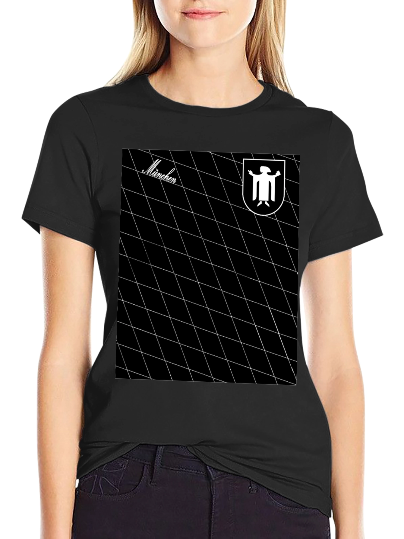 Munich Grid Tee - Retro Style Graphic T-Shirt