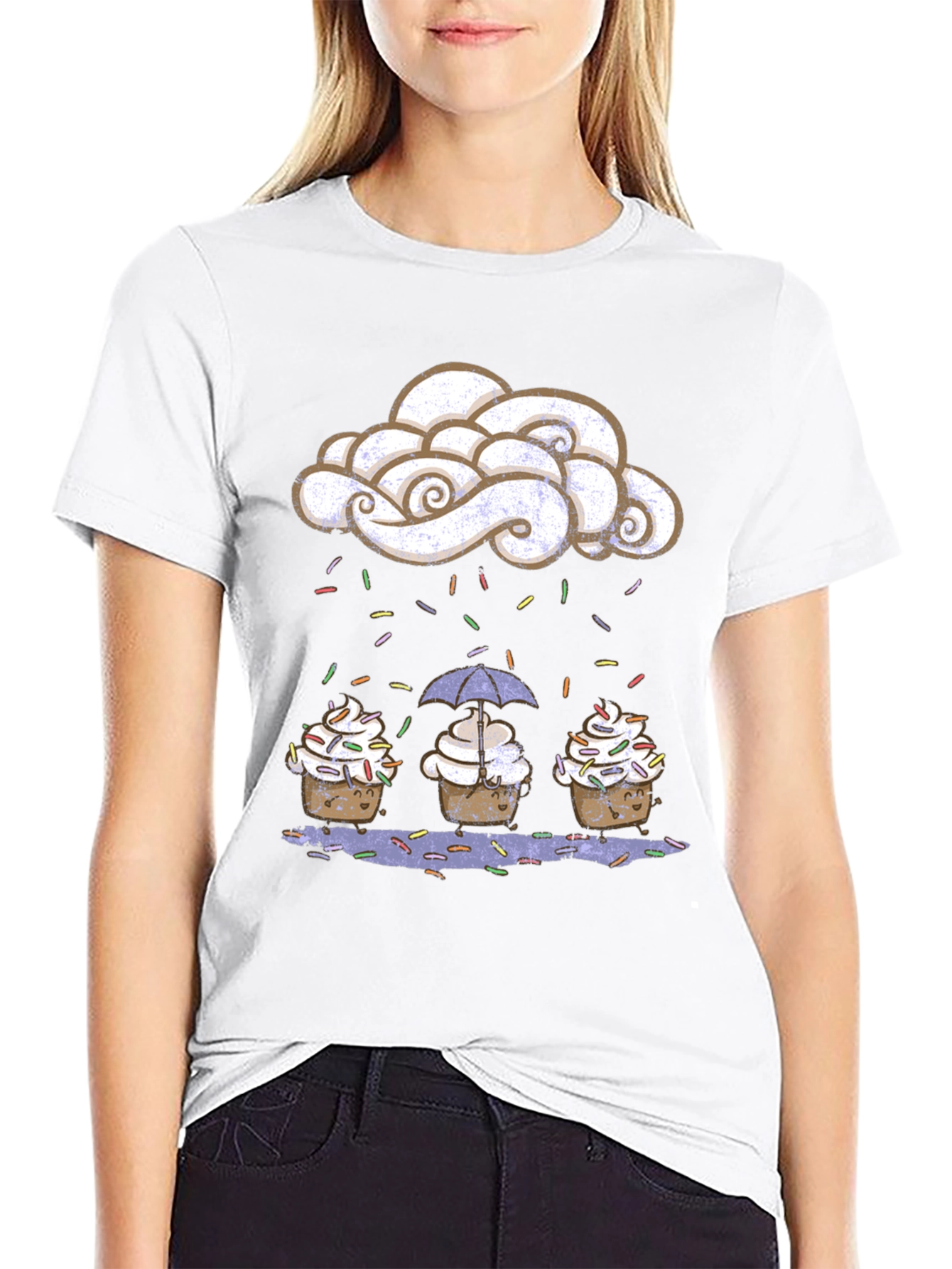 Cupcake Rain Funny Graphic Tee