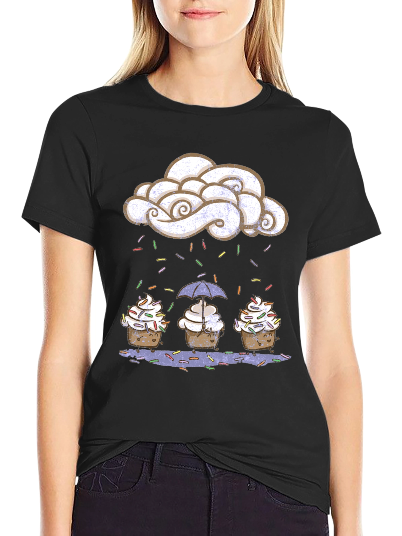 Cupcake Rain Funny Graphic Tee