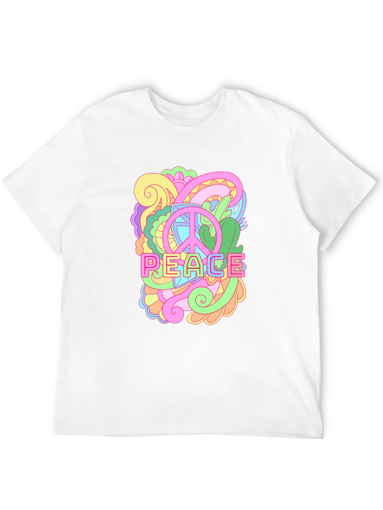 Peace Sign Graphic Tee - Retro Style Black T-Shirt