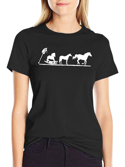 Evolving Horse Graphic Tee - Black Short Sleeve T-Shirt