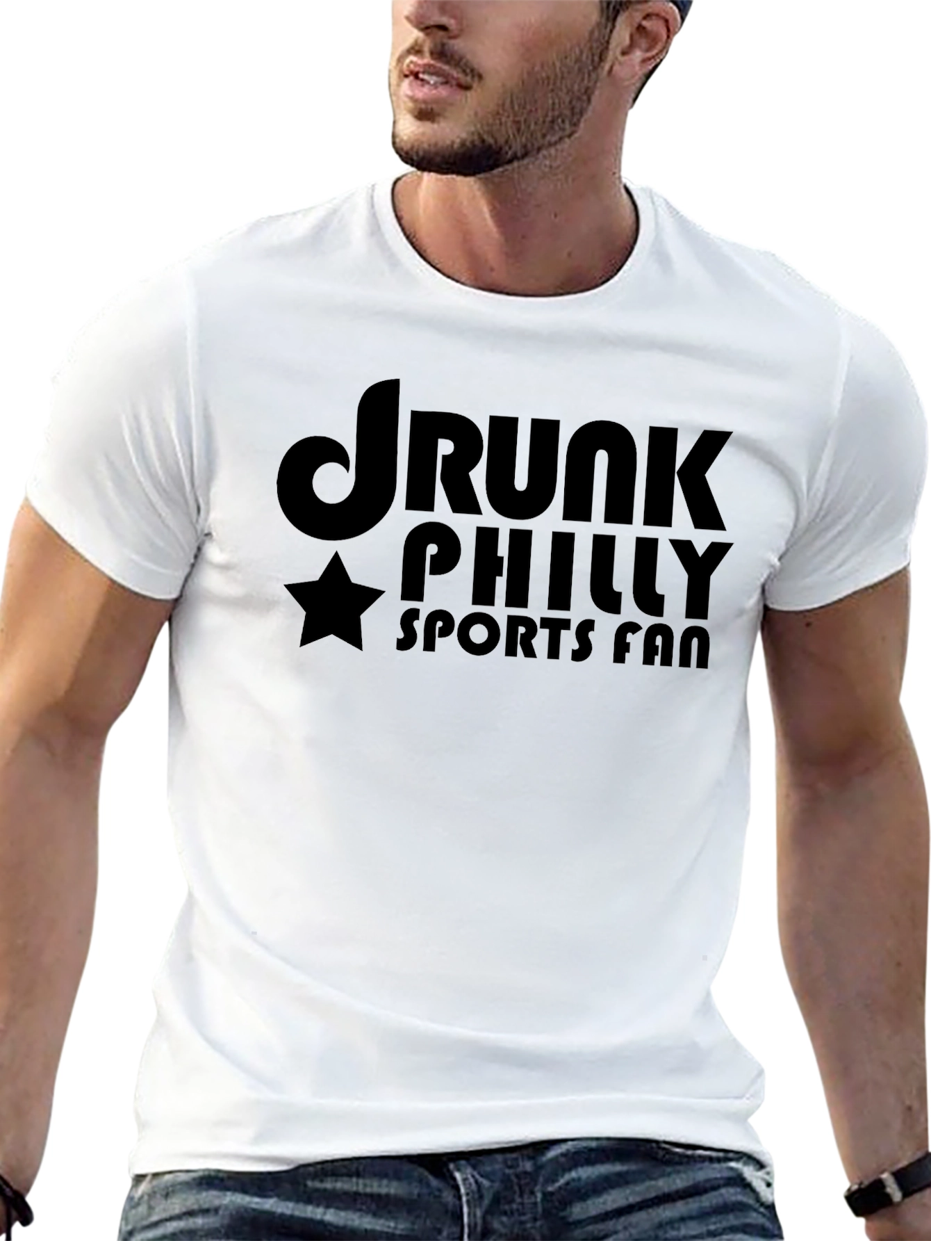 Drunk Philly Sports Fan Graphic T-Shirt