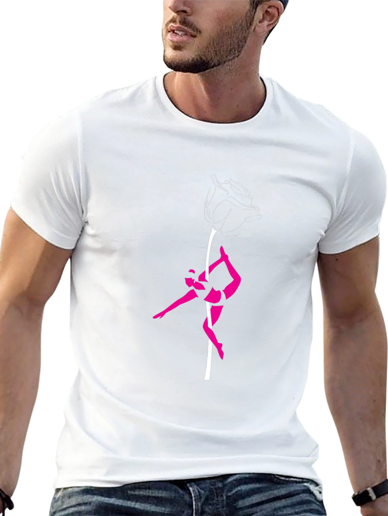 Rose Pole Dance Graphic Tee - Stylish & Unique