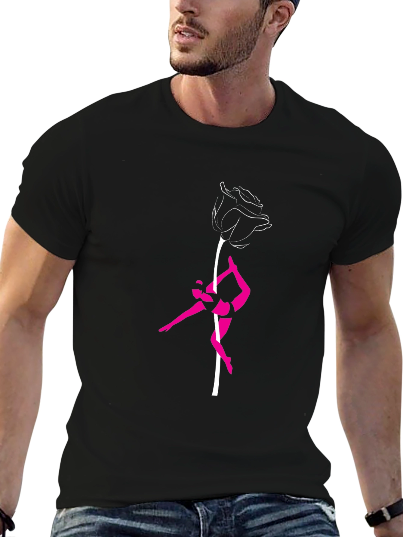 Rose Pole Dance Graphic Tee - Stylish & Unique