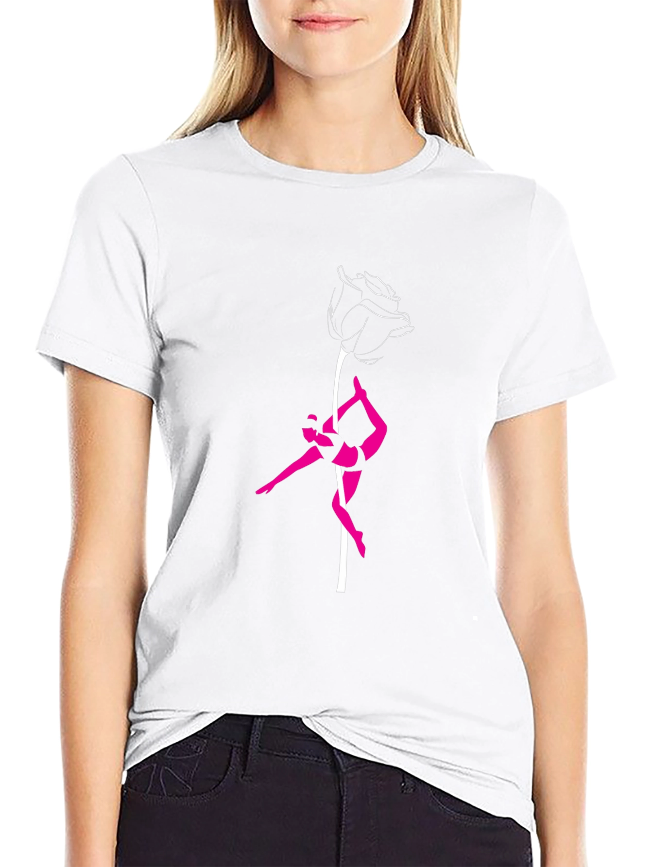 Rose Pole Dance Graphic Tee - Stylish & Unique