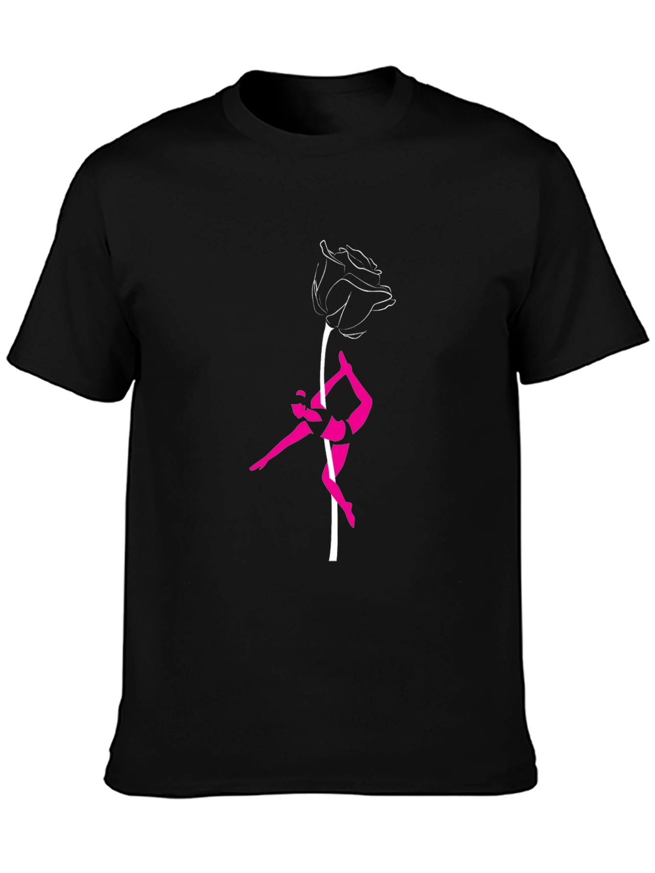 Rose Pole Dance Graphic Tee - Stylish & Unique