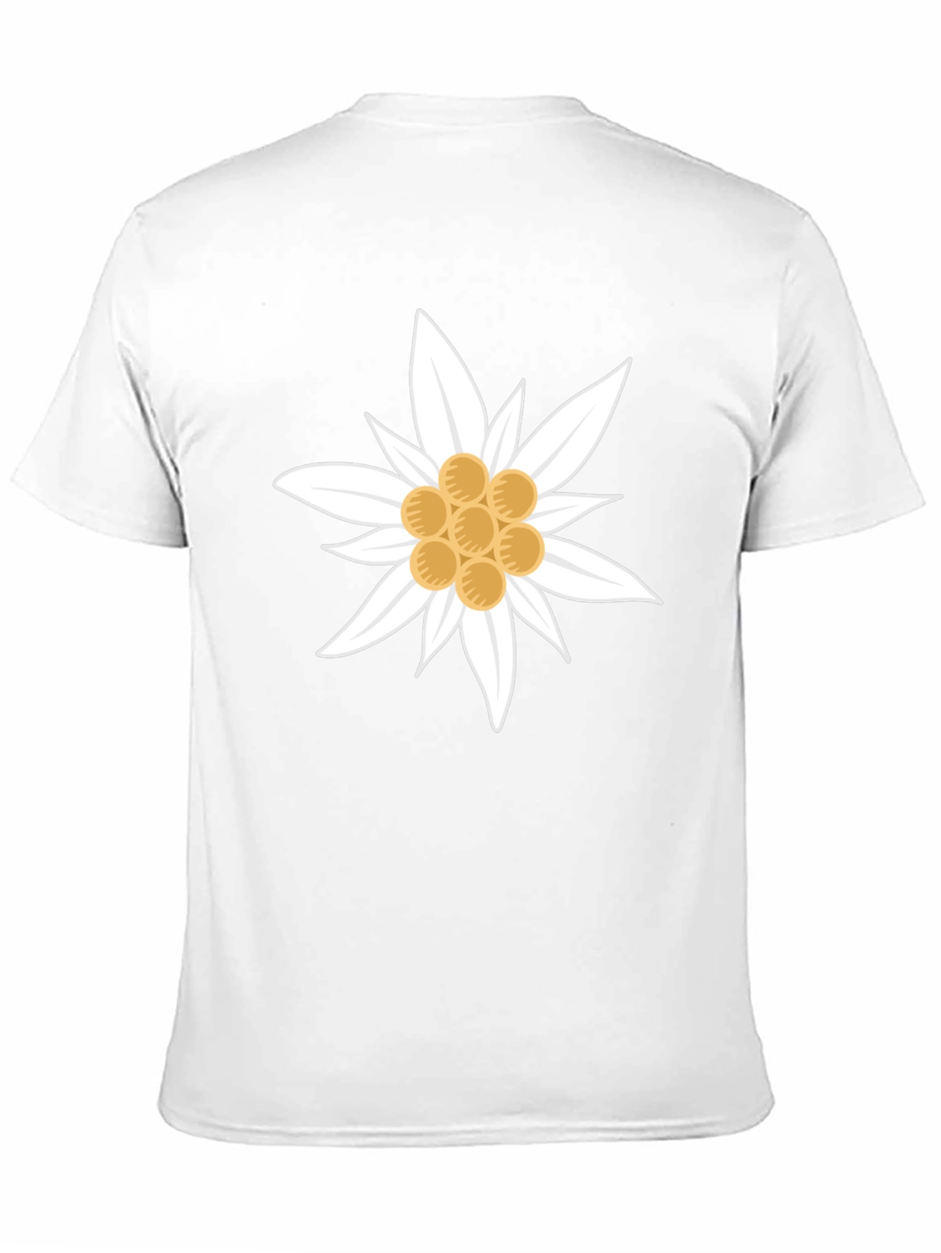 Edelweiss Flower Graphic T-Shirt - Black Cotton Tee