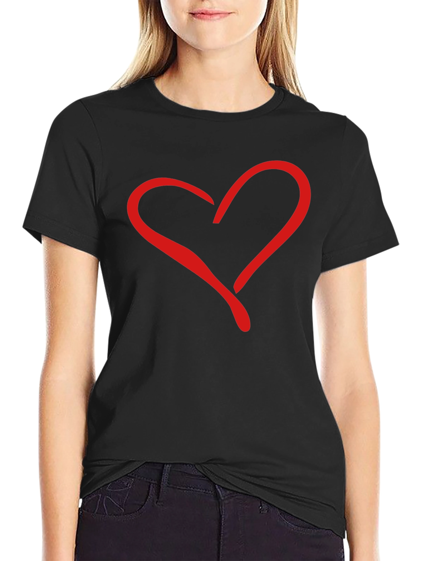 Heart Graphic Black T-Shirt