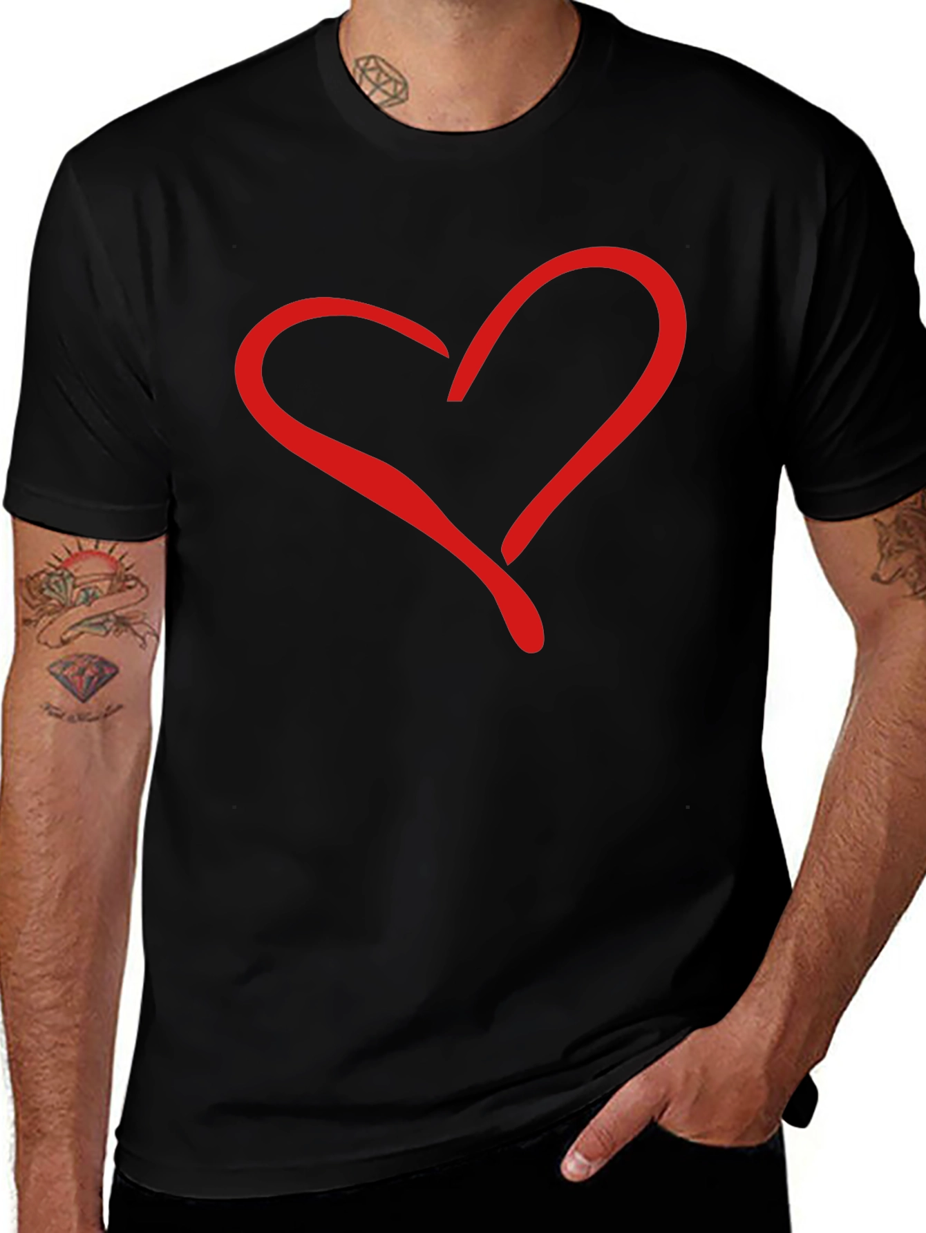 Heart Graphic Black T-Shirt