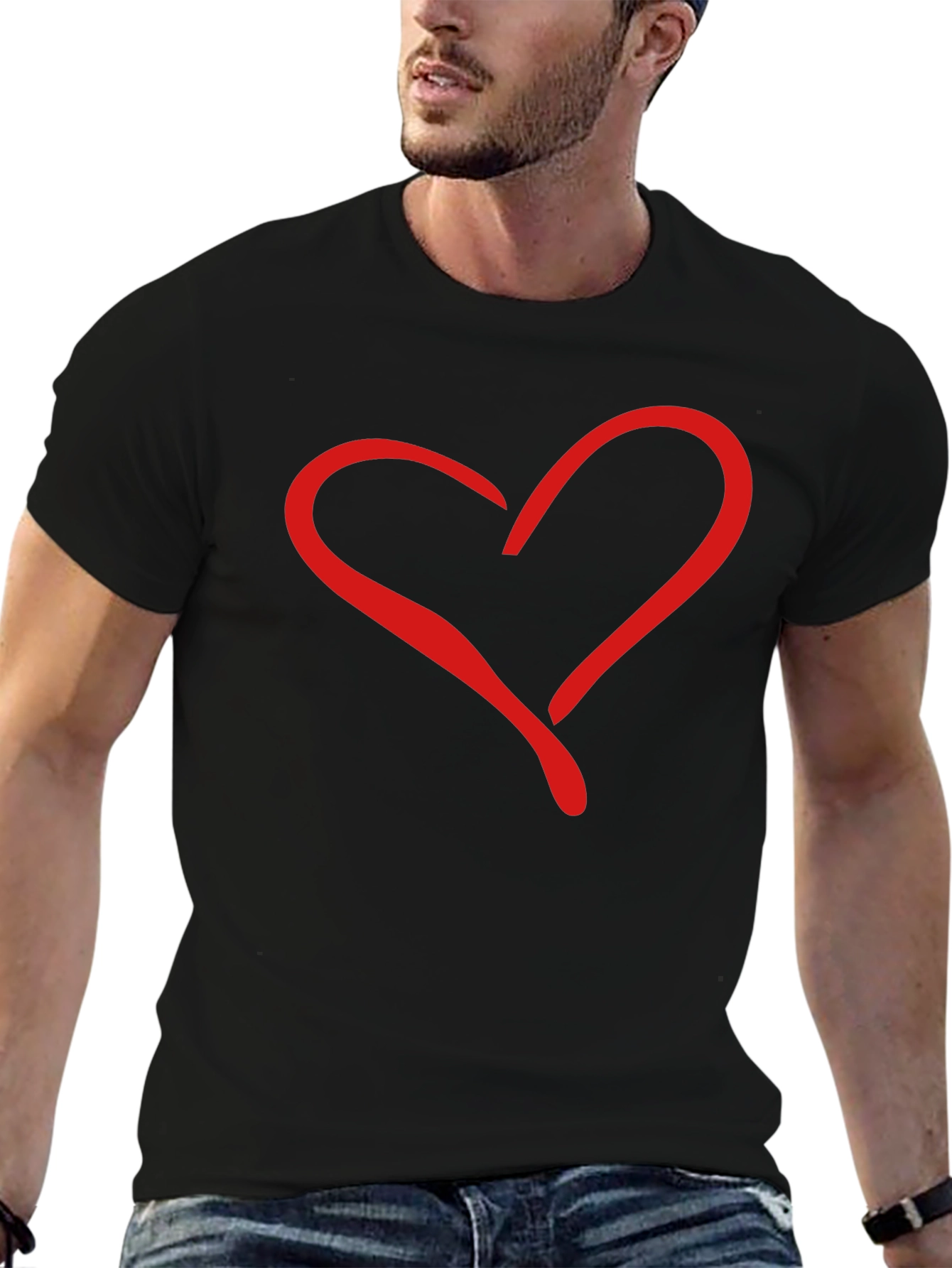 Heart Graphic Black T-Shirt