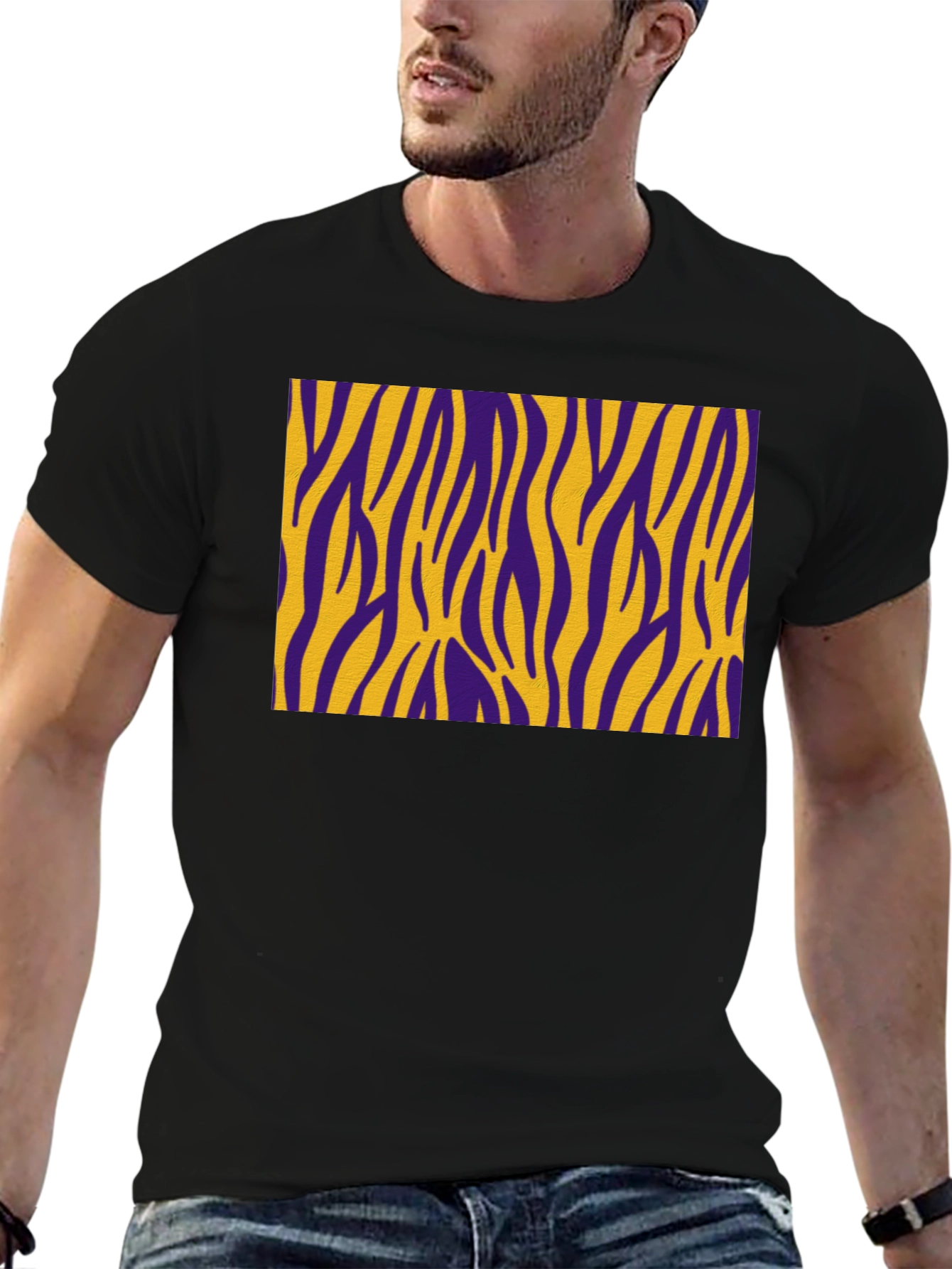 Purple and Gold Zebra Striped T-Shirt