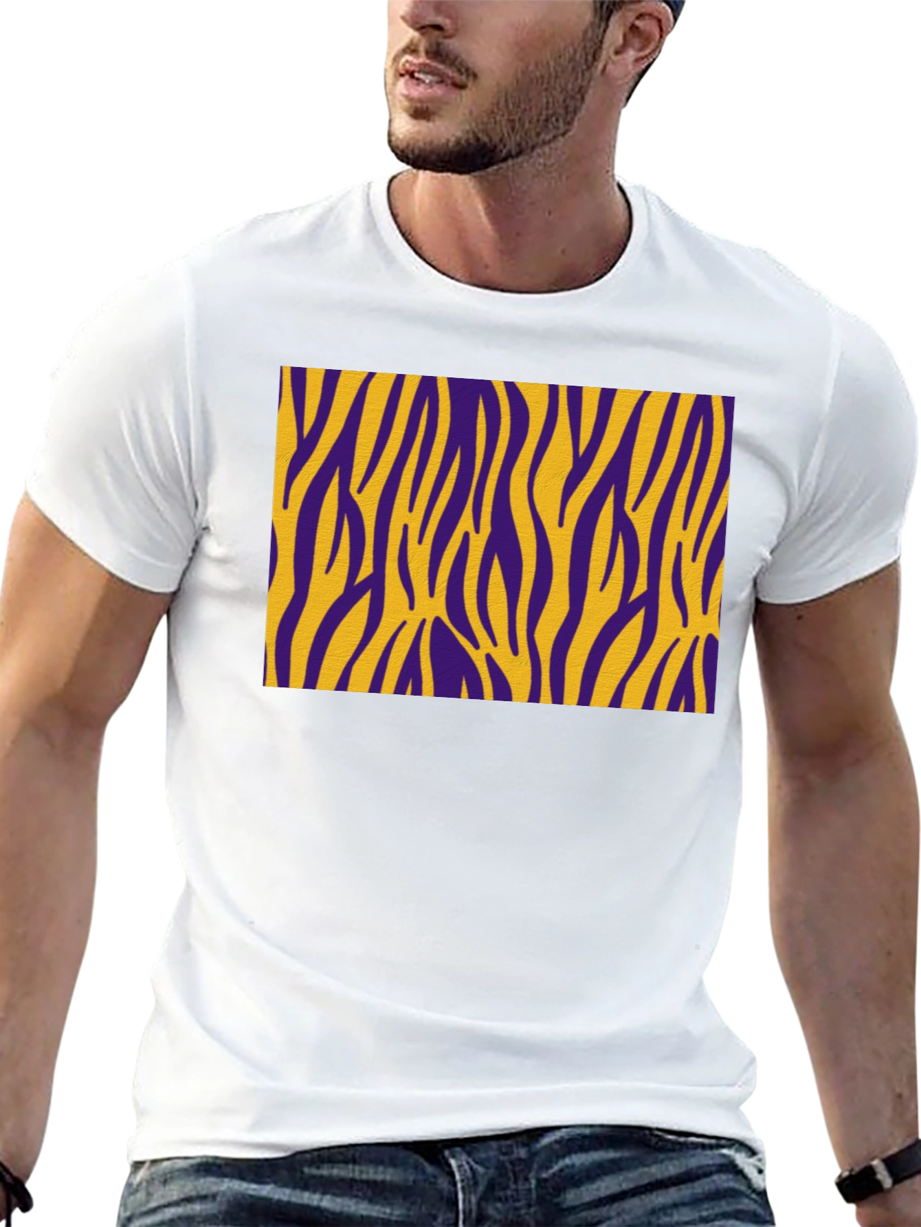 Purple and Gold Zebra Striped T-Shirt