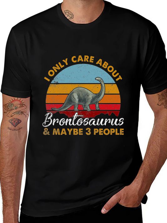 Brontosaurus & 3 People Graphic T-Shirt