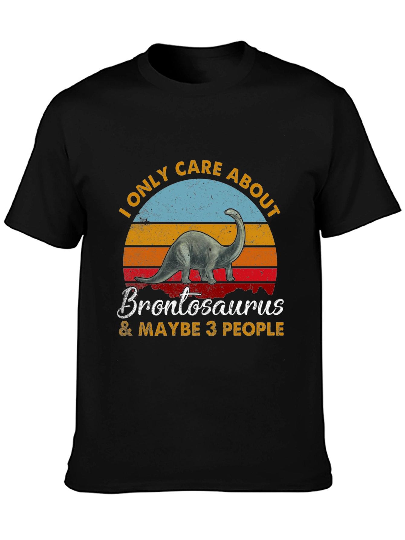 Brontosaurus & 3 People Graphic T-Shirt
