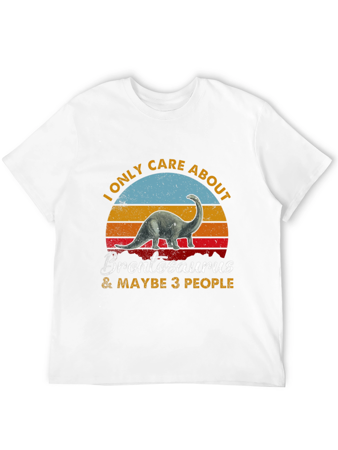 Brontosaurus & 3 People Graphic T-Shirt