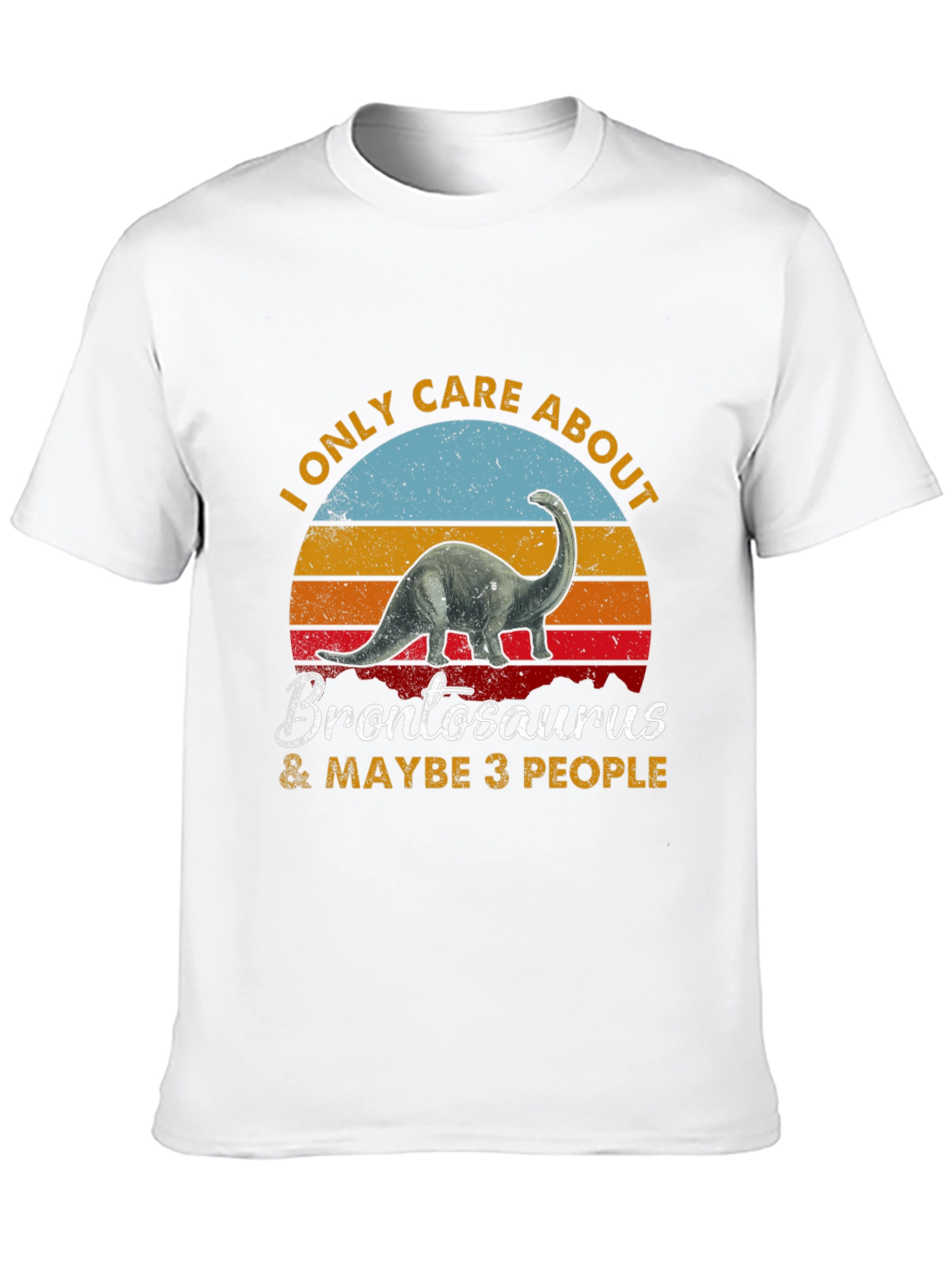Brontosaurus & 3 People Graphic T-Shirt