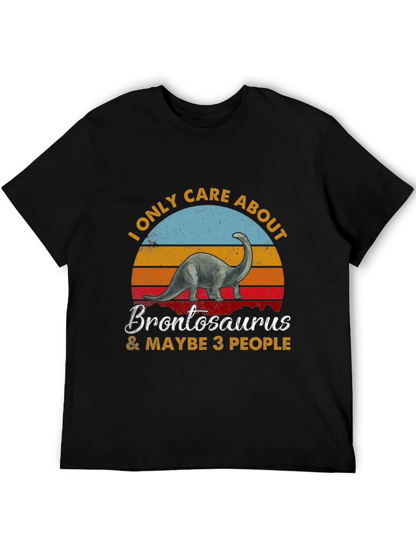 Brontosaurus & 3 People Graphic T-Shirt