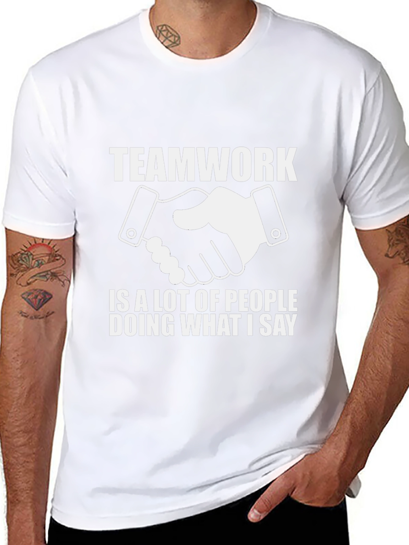 Teamwork Funny Slogan Black T-Shirt