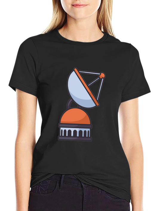 Satellite Graphic Tee - Black Casual Cotton T-Shirt