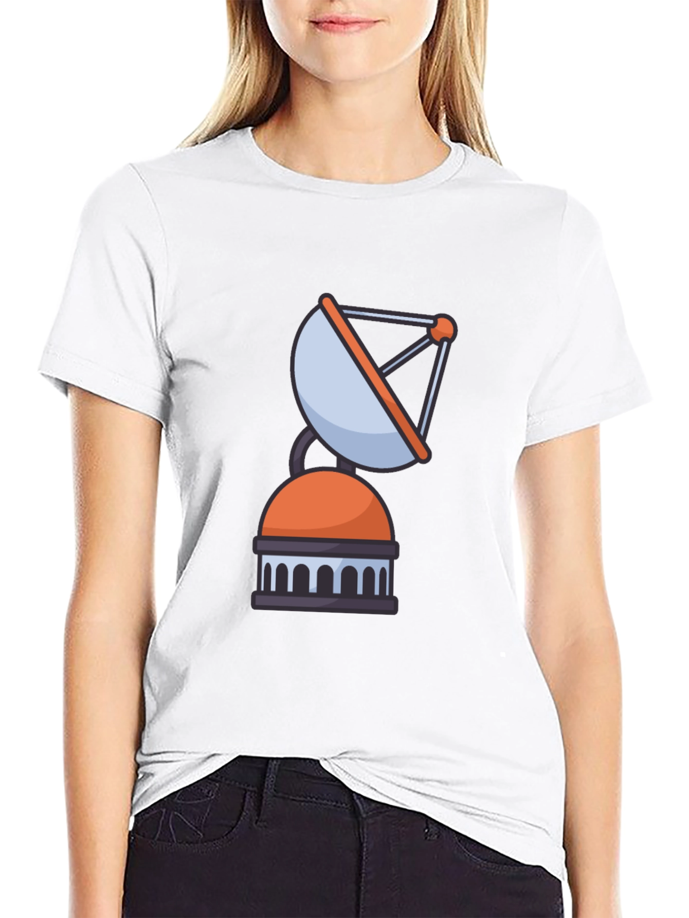 Satellite Graphic Tee - Black Casual Cotton T-Shirt