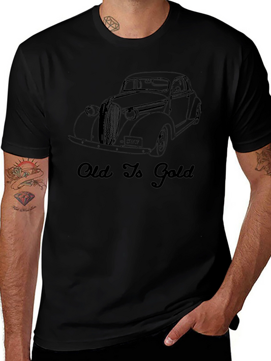 Vintage Car Graphic T-Shirt - Old Is Gold