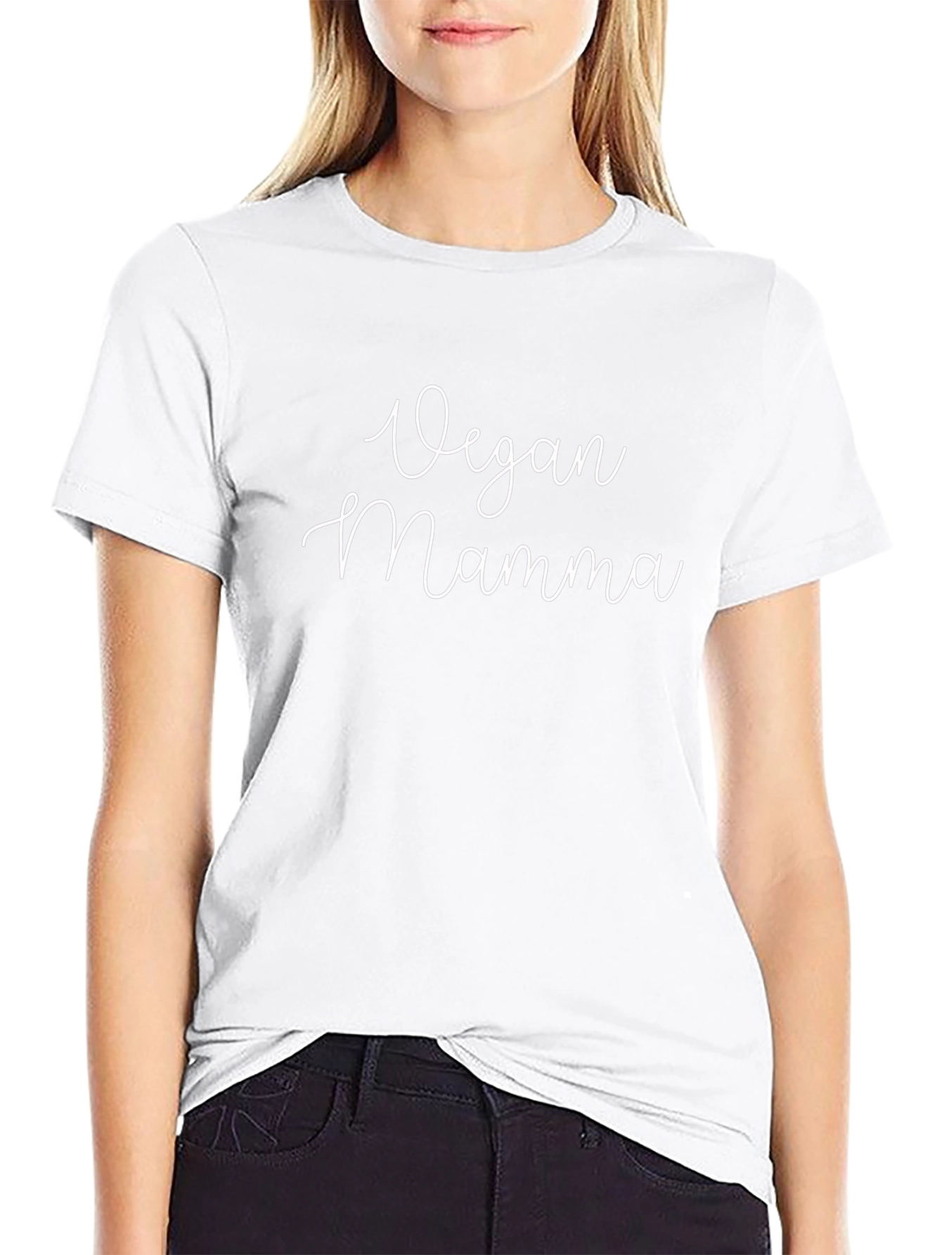 Vegan Mamma Graphic Tee - Black Soft Fabric