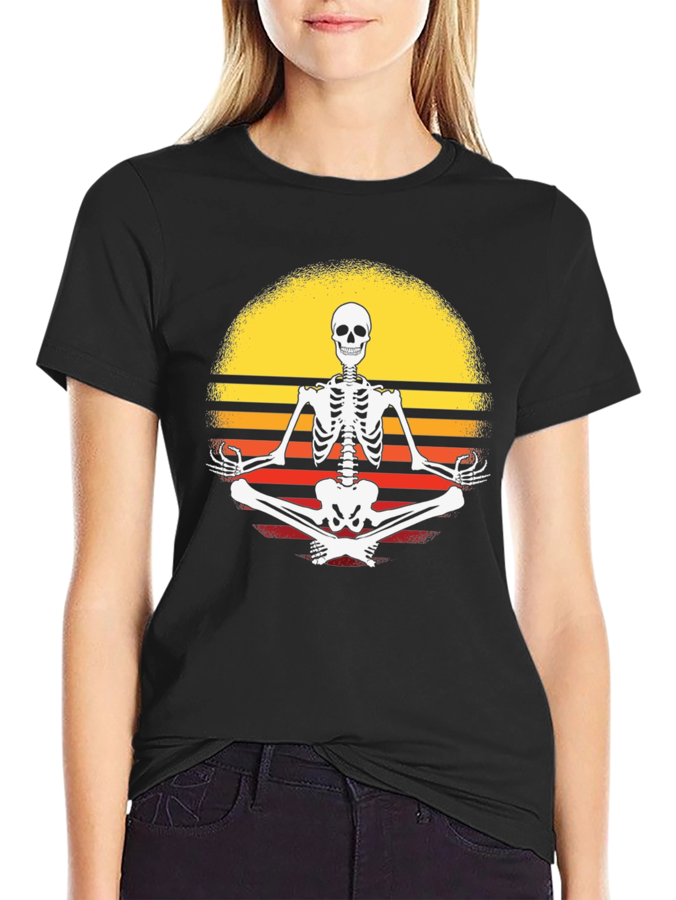 Yoga Skeleton Sunset T-Shirt