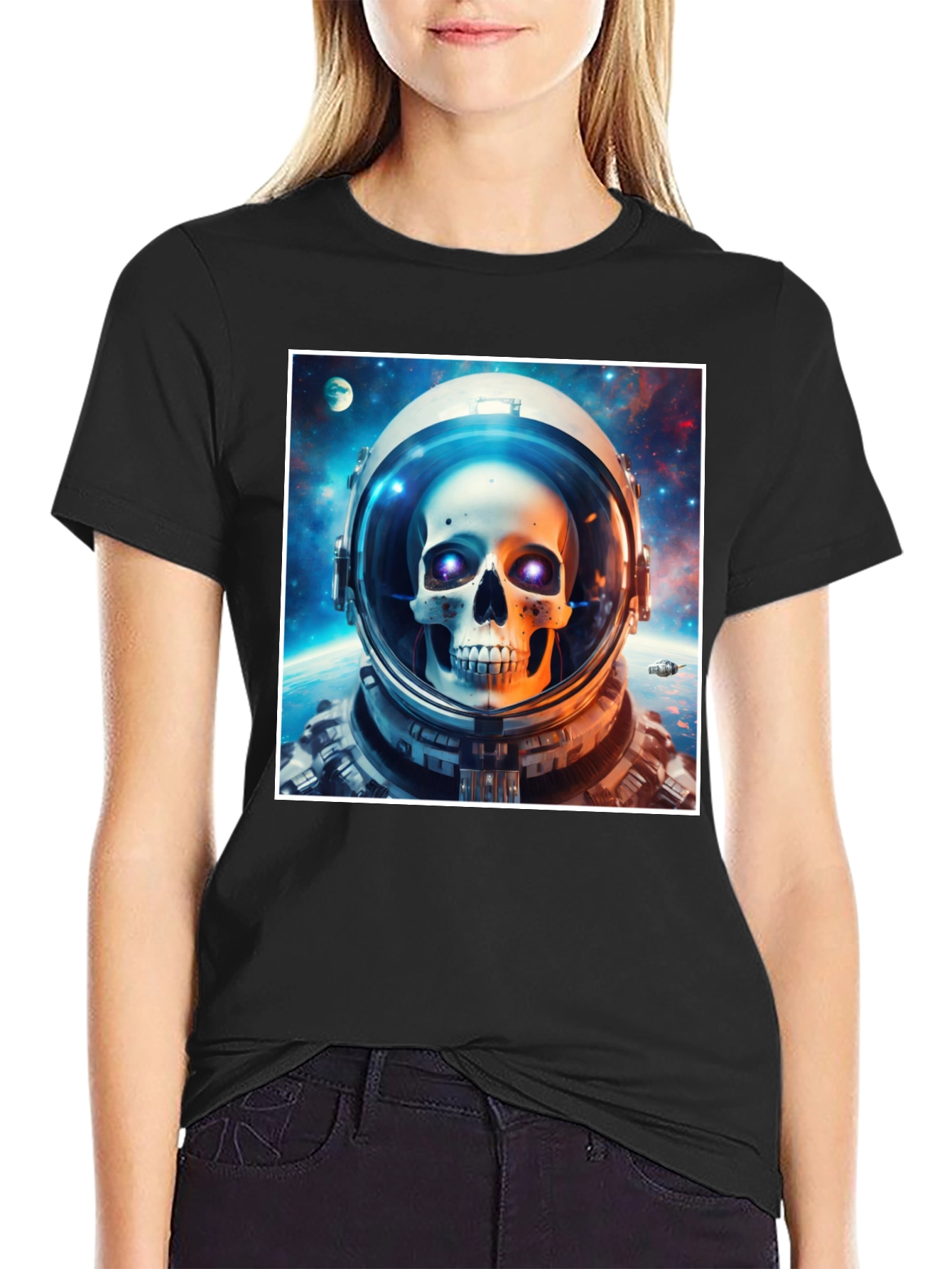 Astronaut Skull Graphic Tee - Space Skeleton T-Shirt