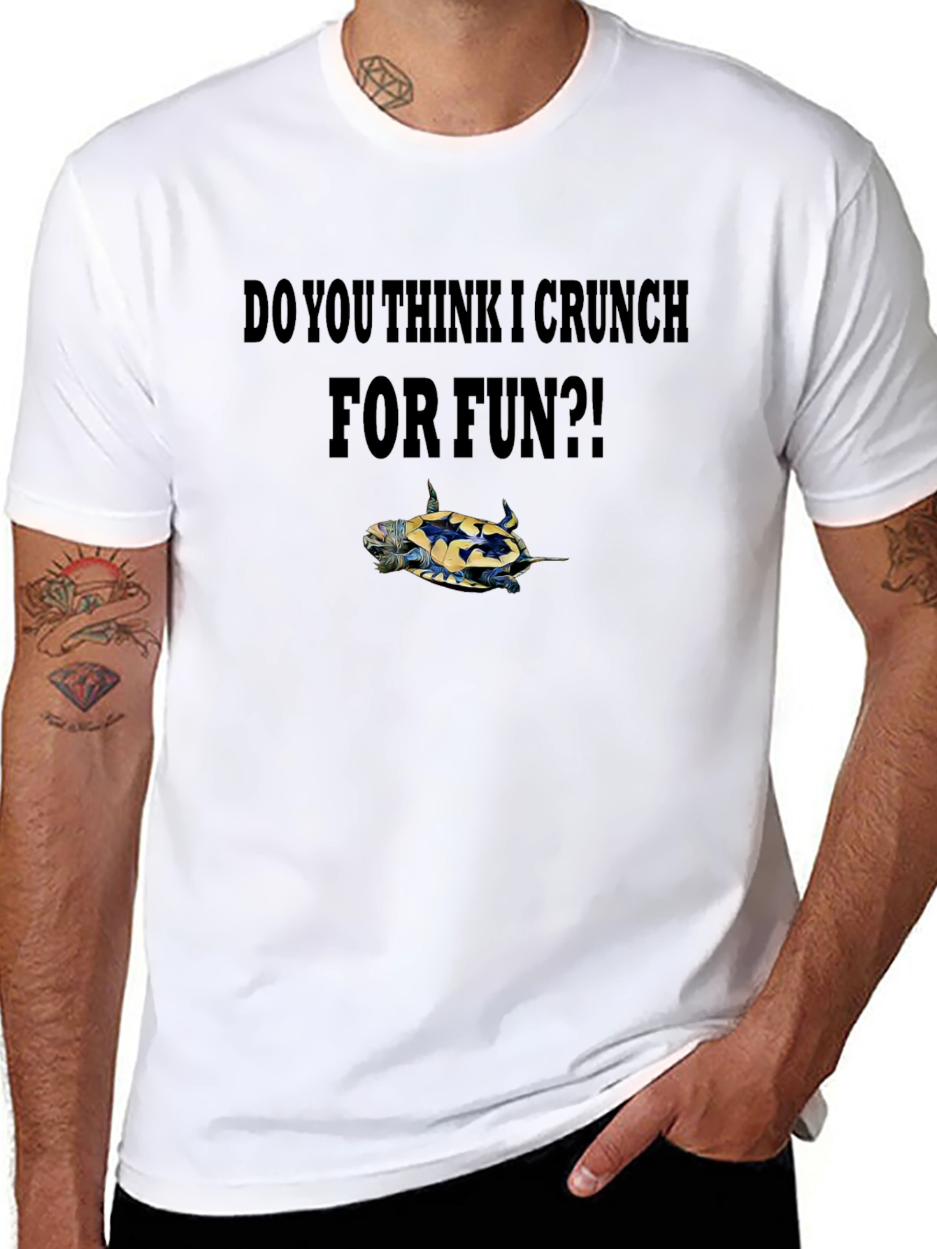 Crunch Turtle Graphic Tee - Fun Novelty Shirt
