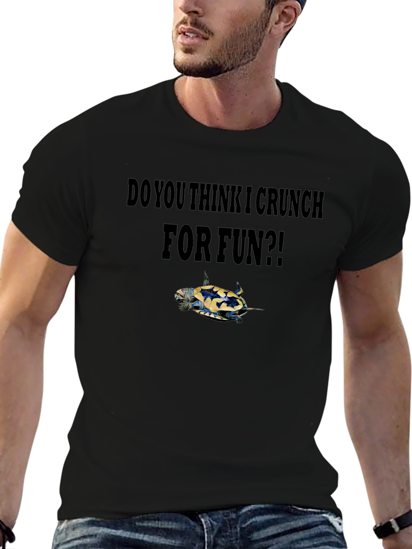 Crunch Turtle Graphic Tee - Fun Novelty Shirt