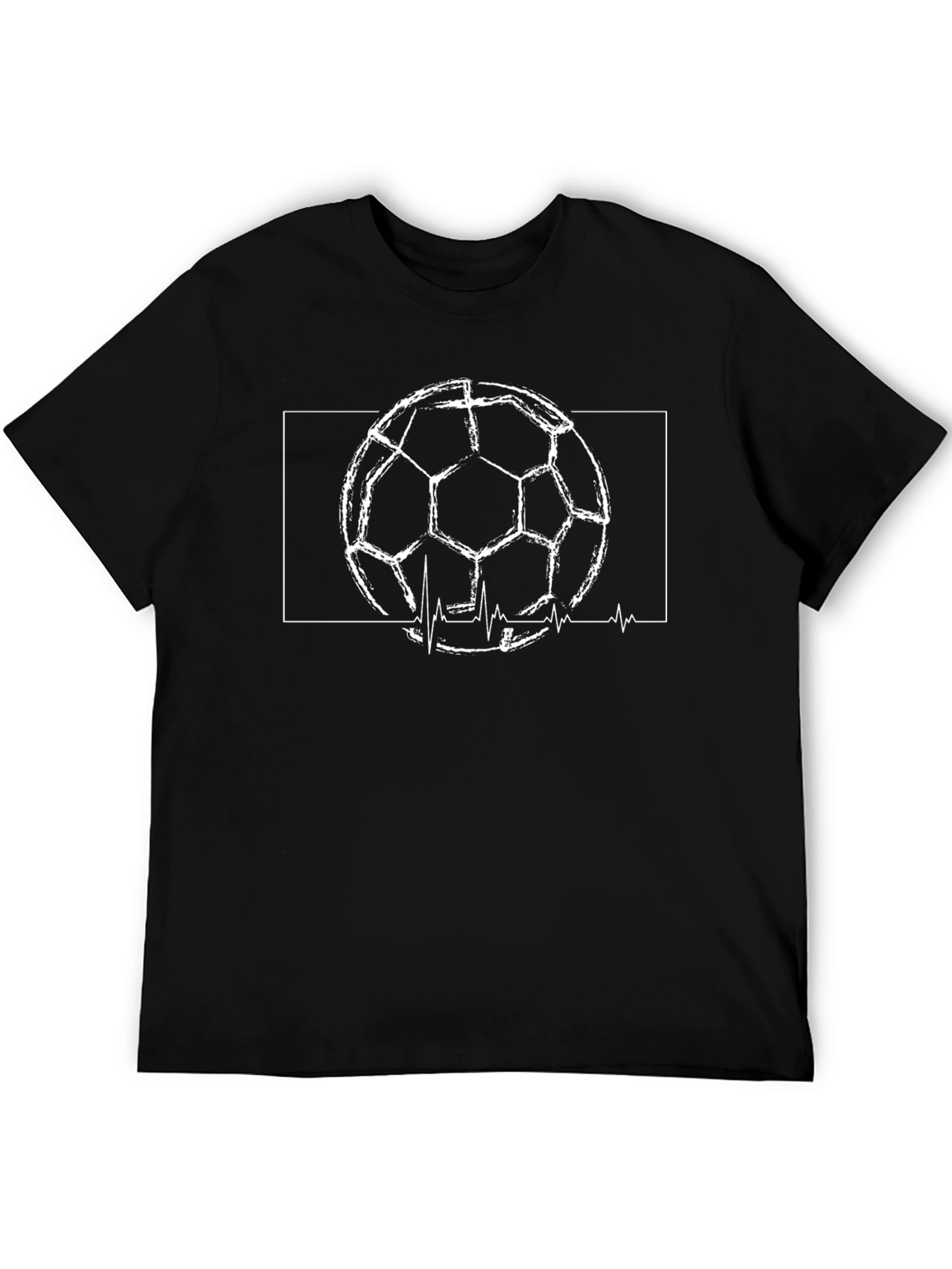 Soccer Heartbeat T-Shirt - Black Graphic Tee
