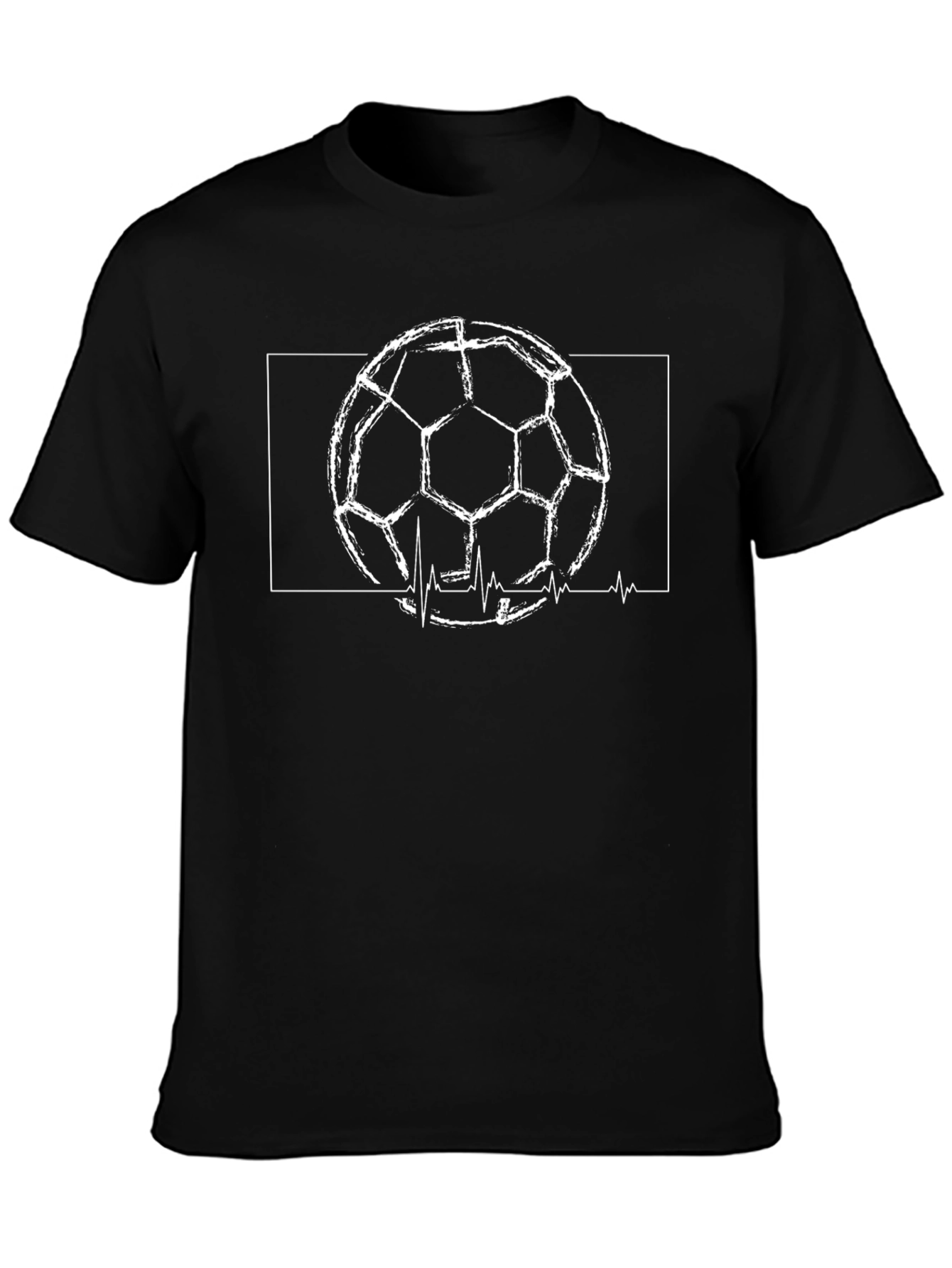 Soccer Heartbeat T-Shirt - Black Graphic Tee