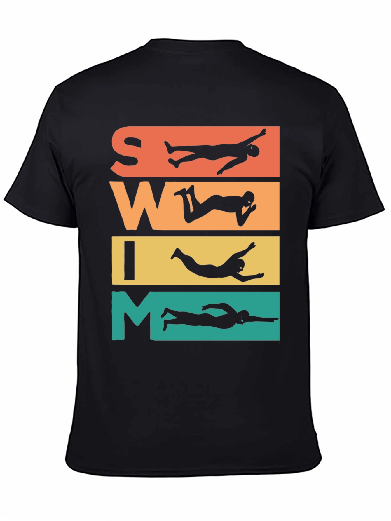 Swim Retro T-Shirt: Swimmer Silhouette Design