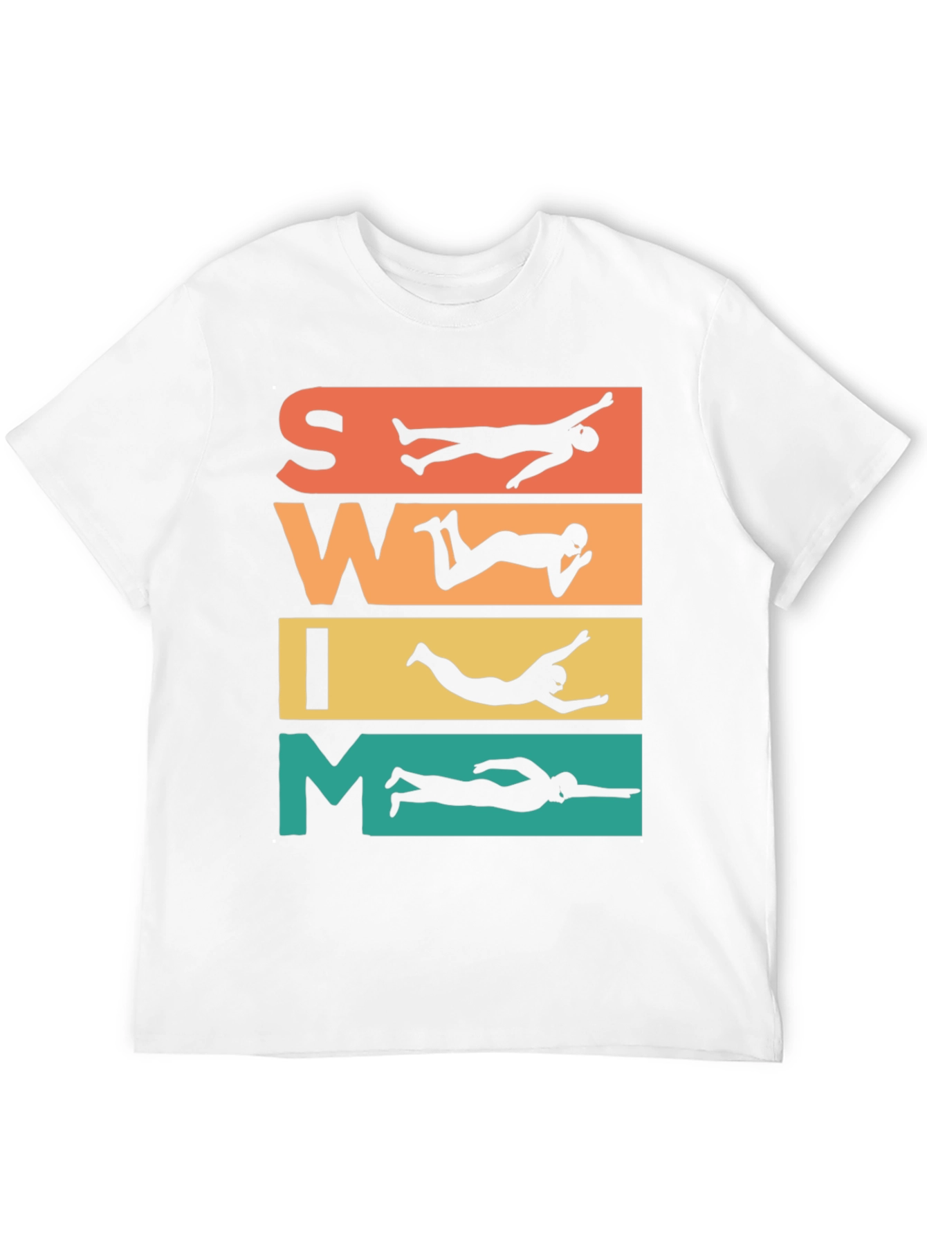 Swim Retro T-Shirt: Swimmer Silhouette Design