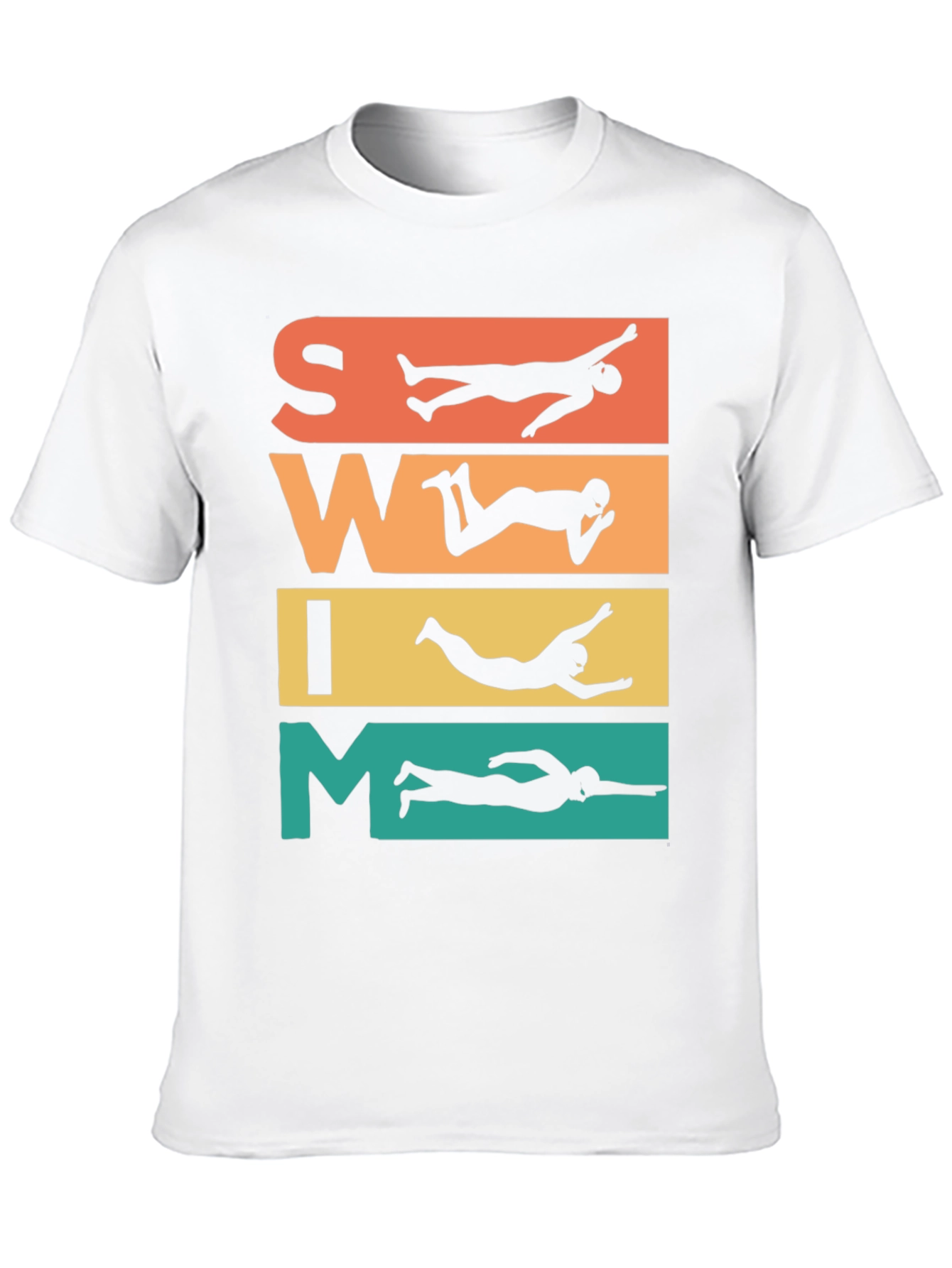 Swim Retro T-Shirt: Swimmer Silhouette Design