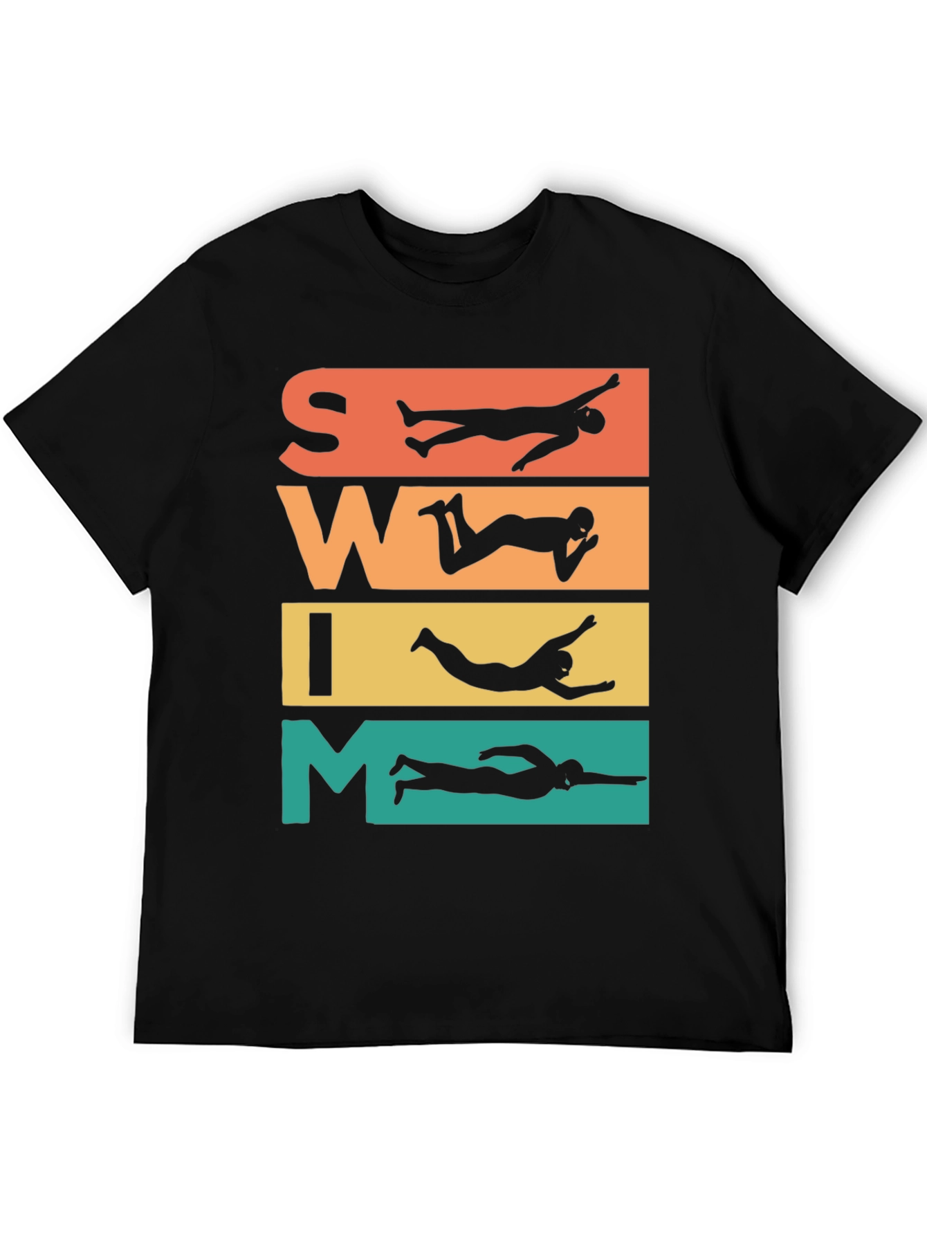 Swim Retro T-Shirt: Swimmer Silhouette Design