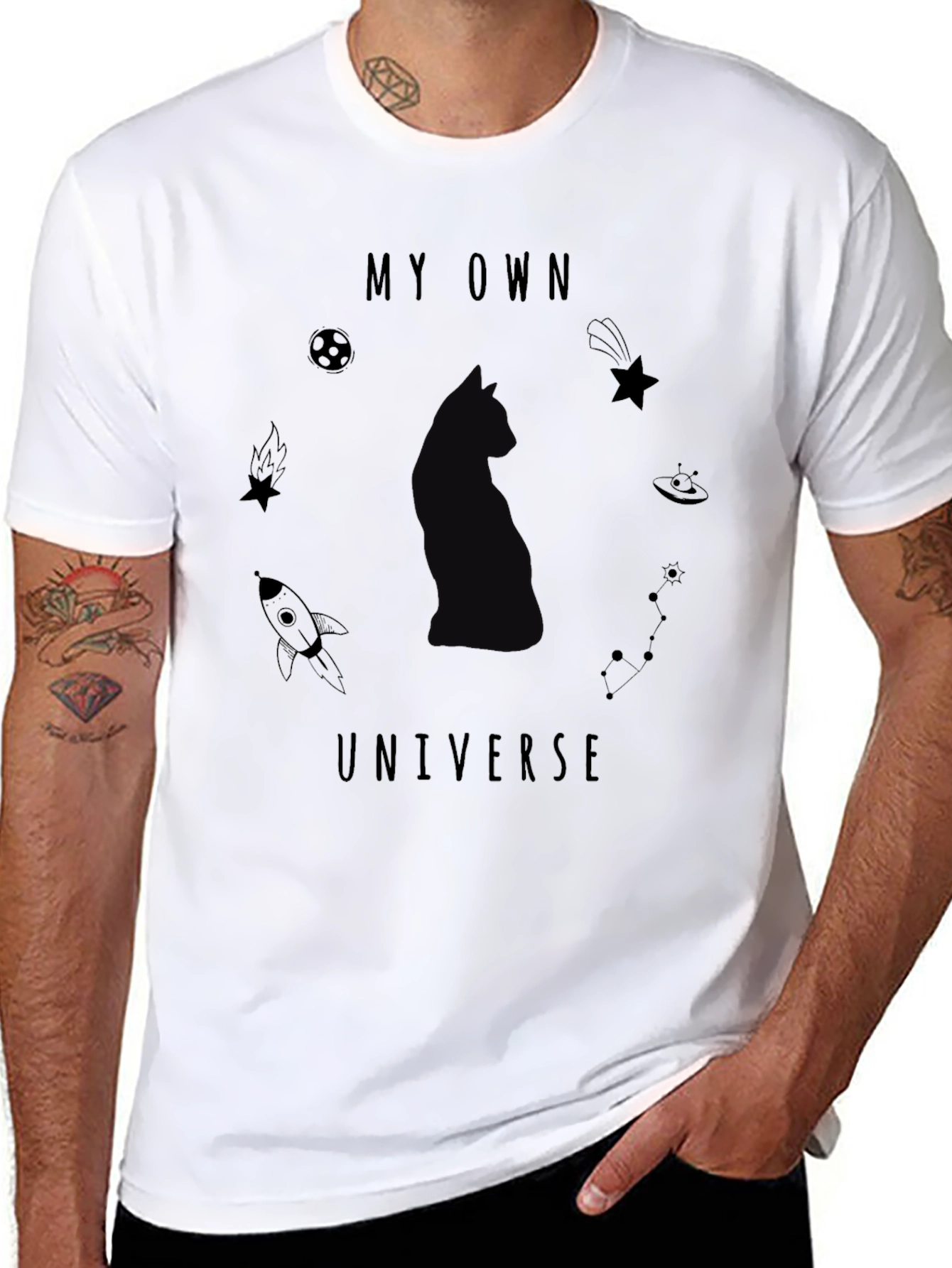 My Own Universe Black Graphic T-Shirt