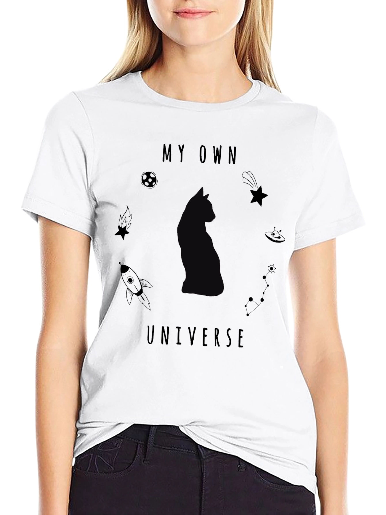 My Own Universe Black Graphic T-Shirt