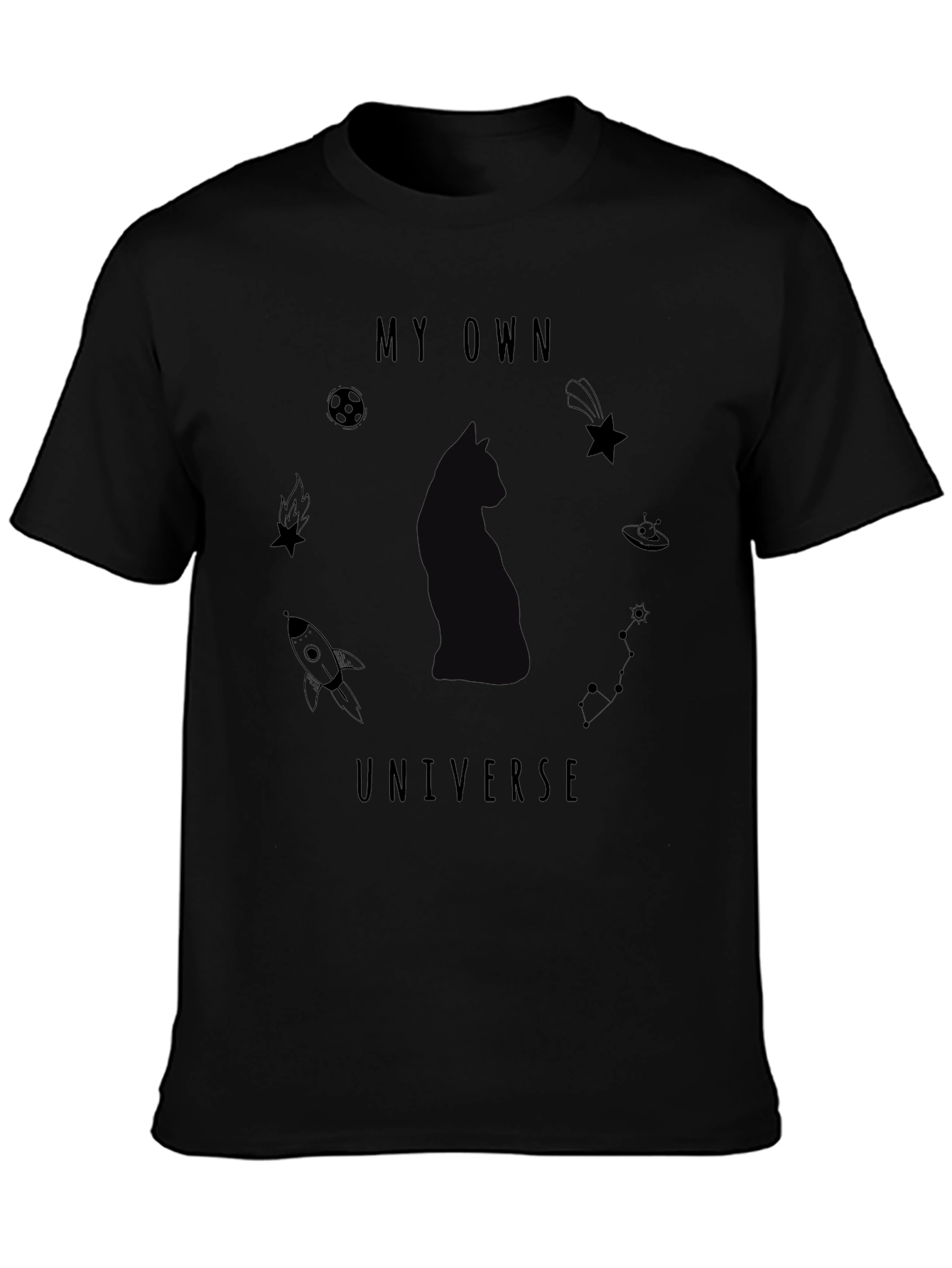 My Own Universe Black Graphic T-Shirt