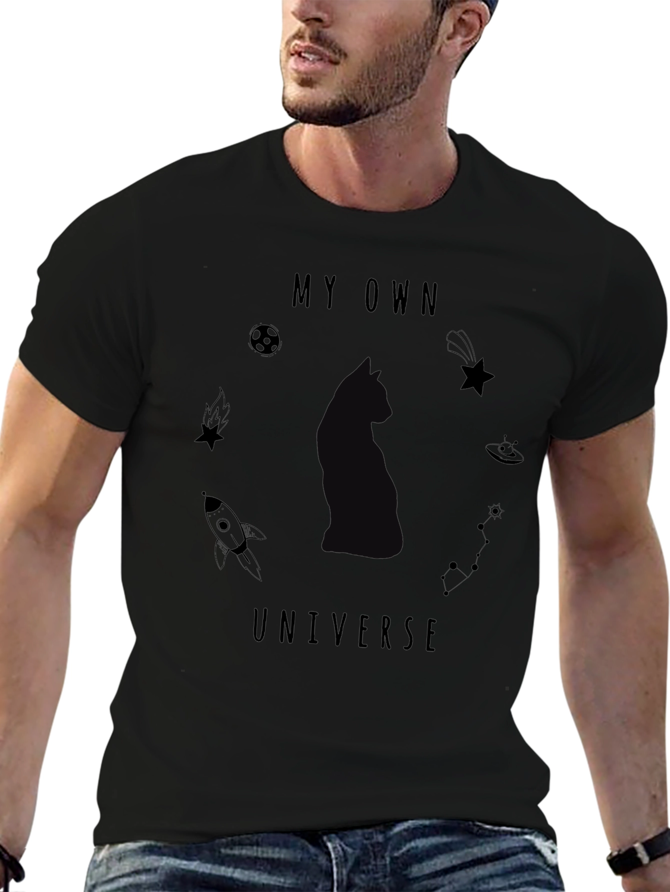 My Own Universe Black Graphic T-Shirt