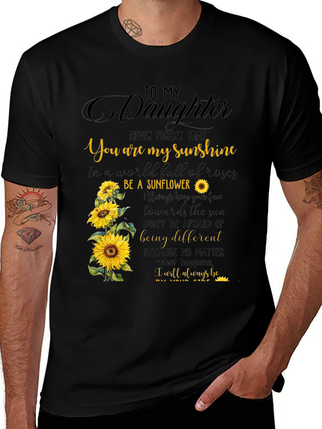 To My Daughter Sunflower Graphic Tee