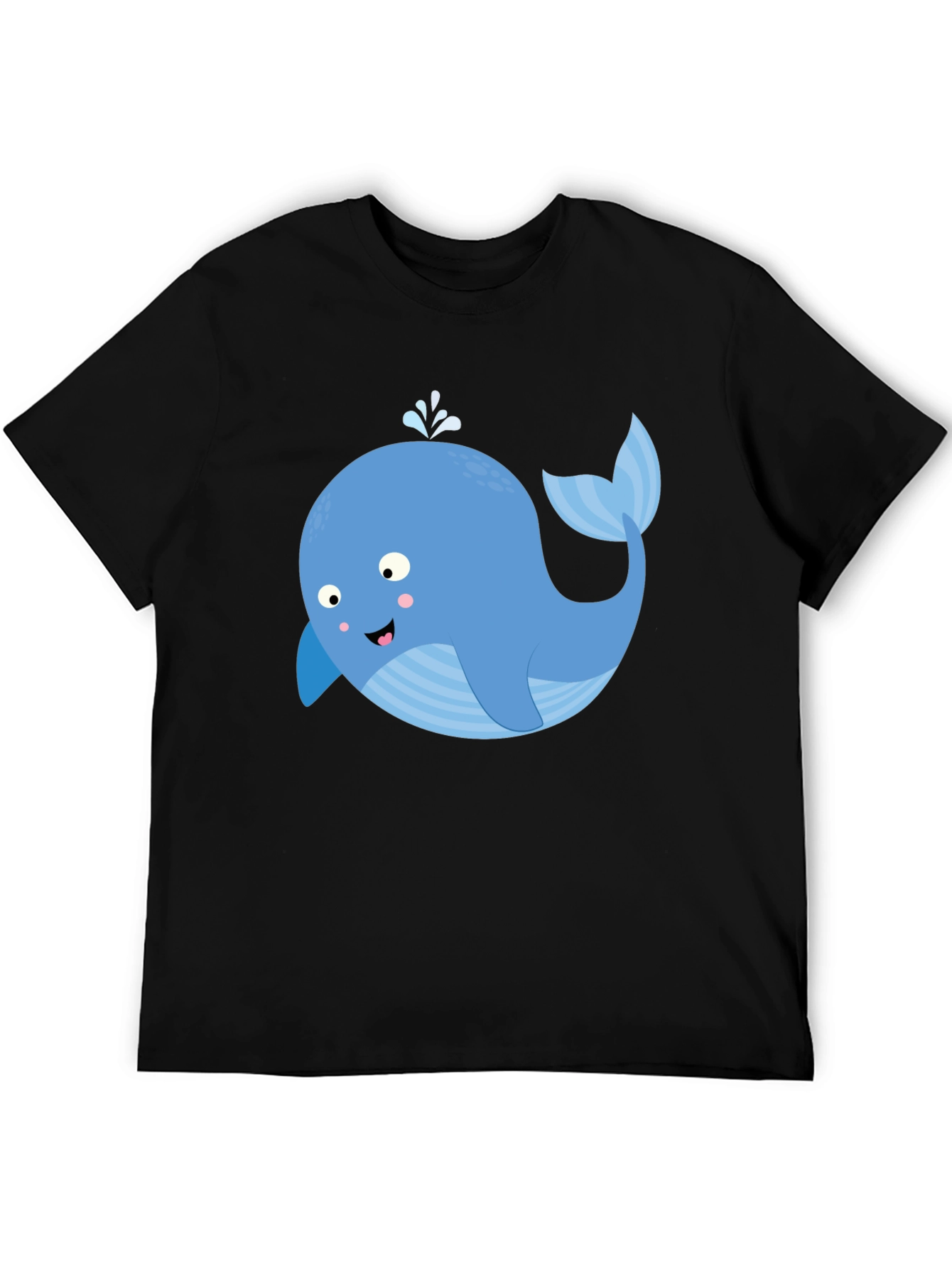 Whimsical Whale Graphic T-Shirt - Black