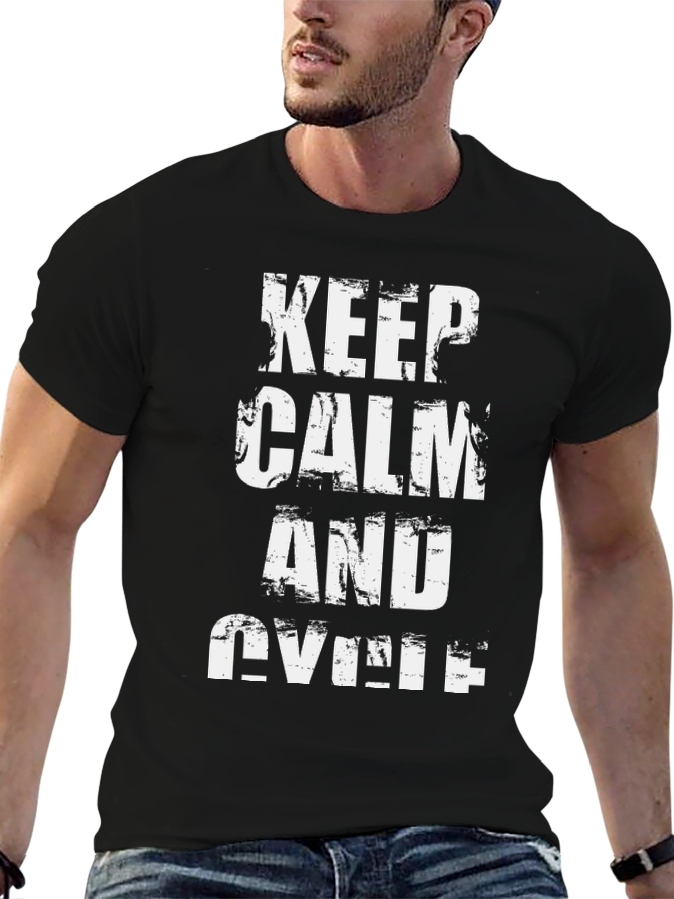Keep Calm and Cycle Black T-Shirt