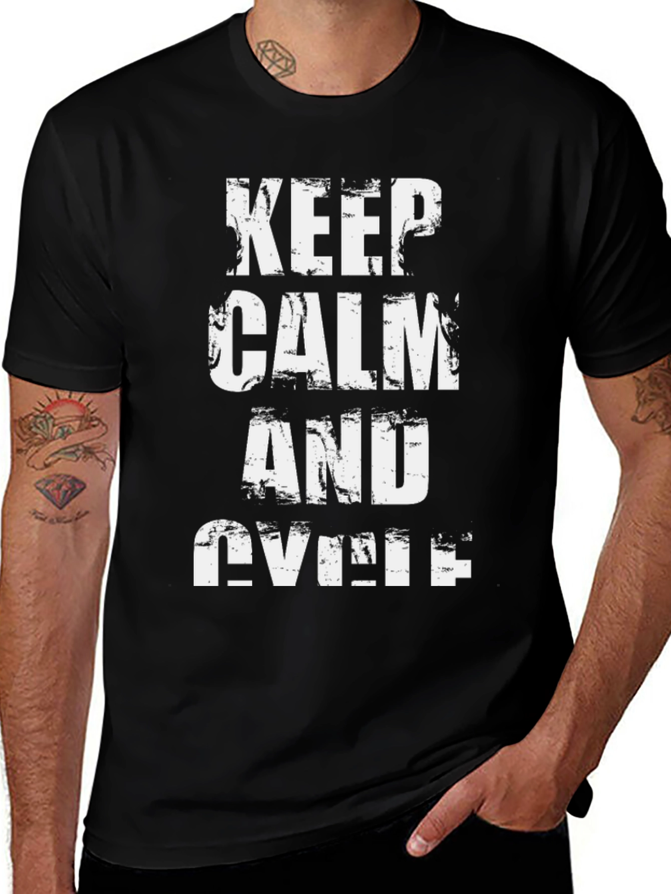 Keep Calm and Cycle Black T-Shirt