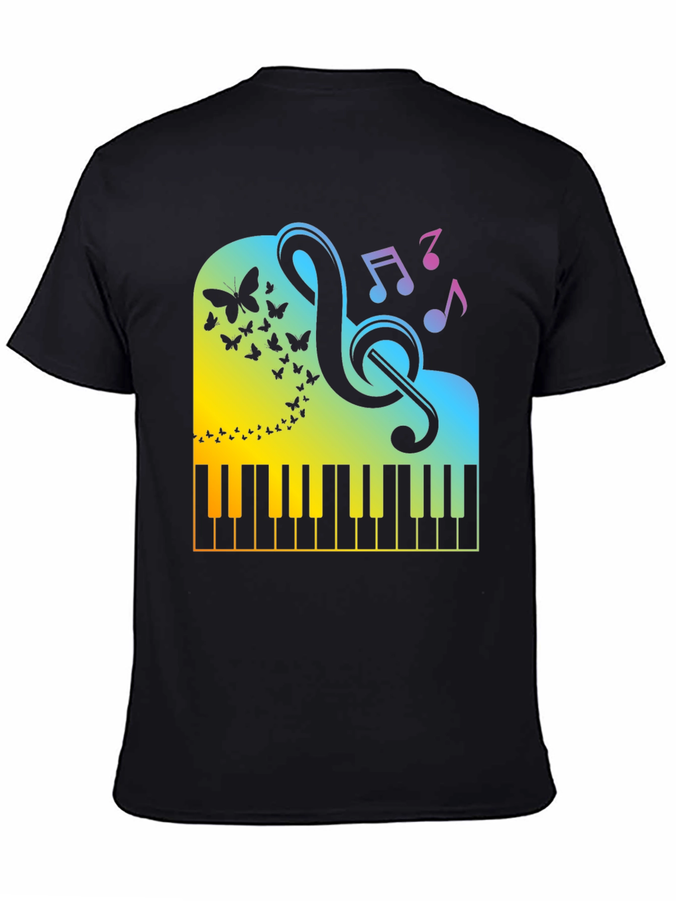 Piano Music Graphic Tee - Black