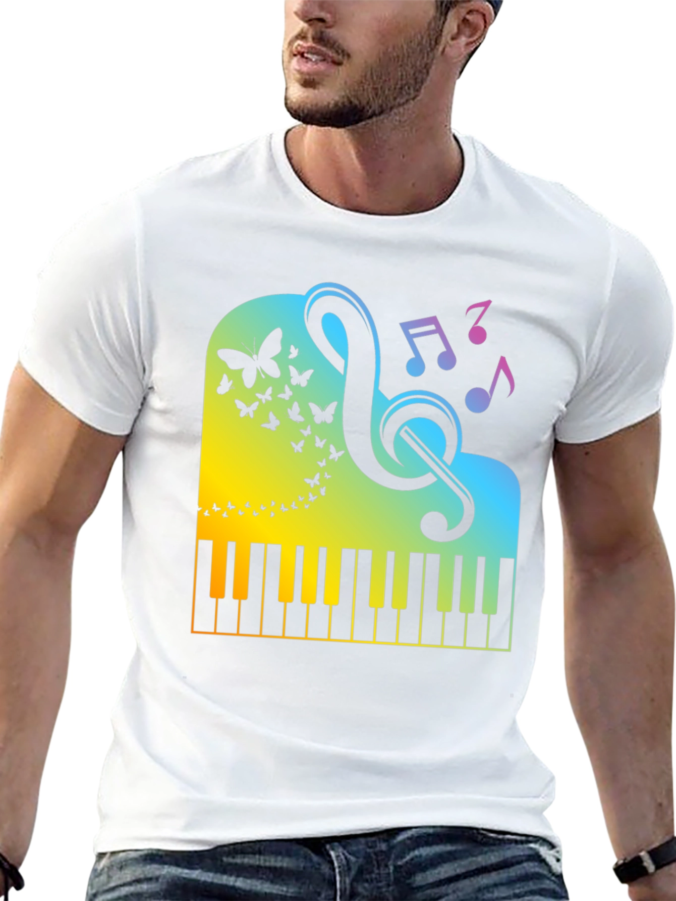 Piano Music Graphic Tee - Black