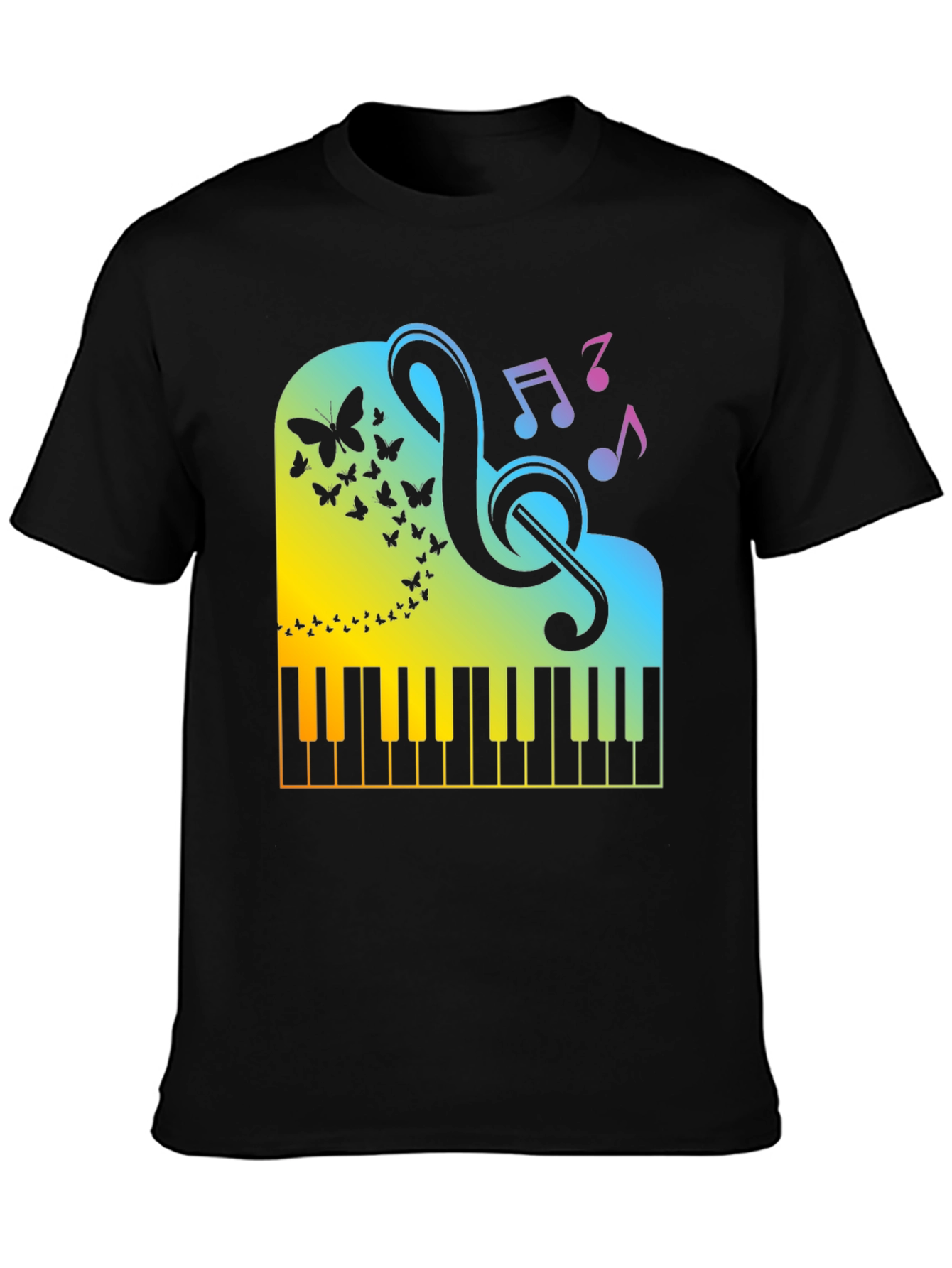 Piano Music Graphic Tee - Black