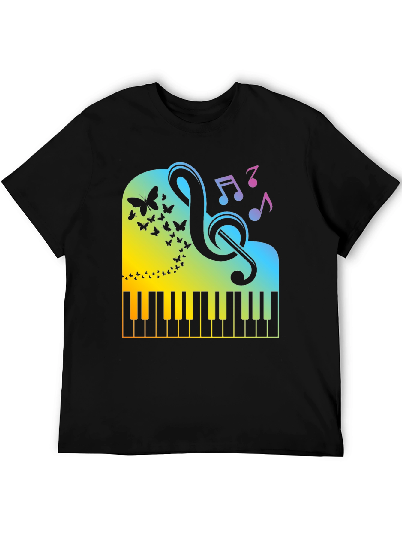 Piano Music Graphic Tee - Black