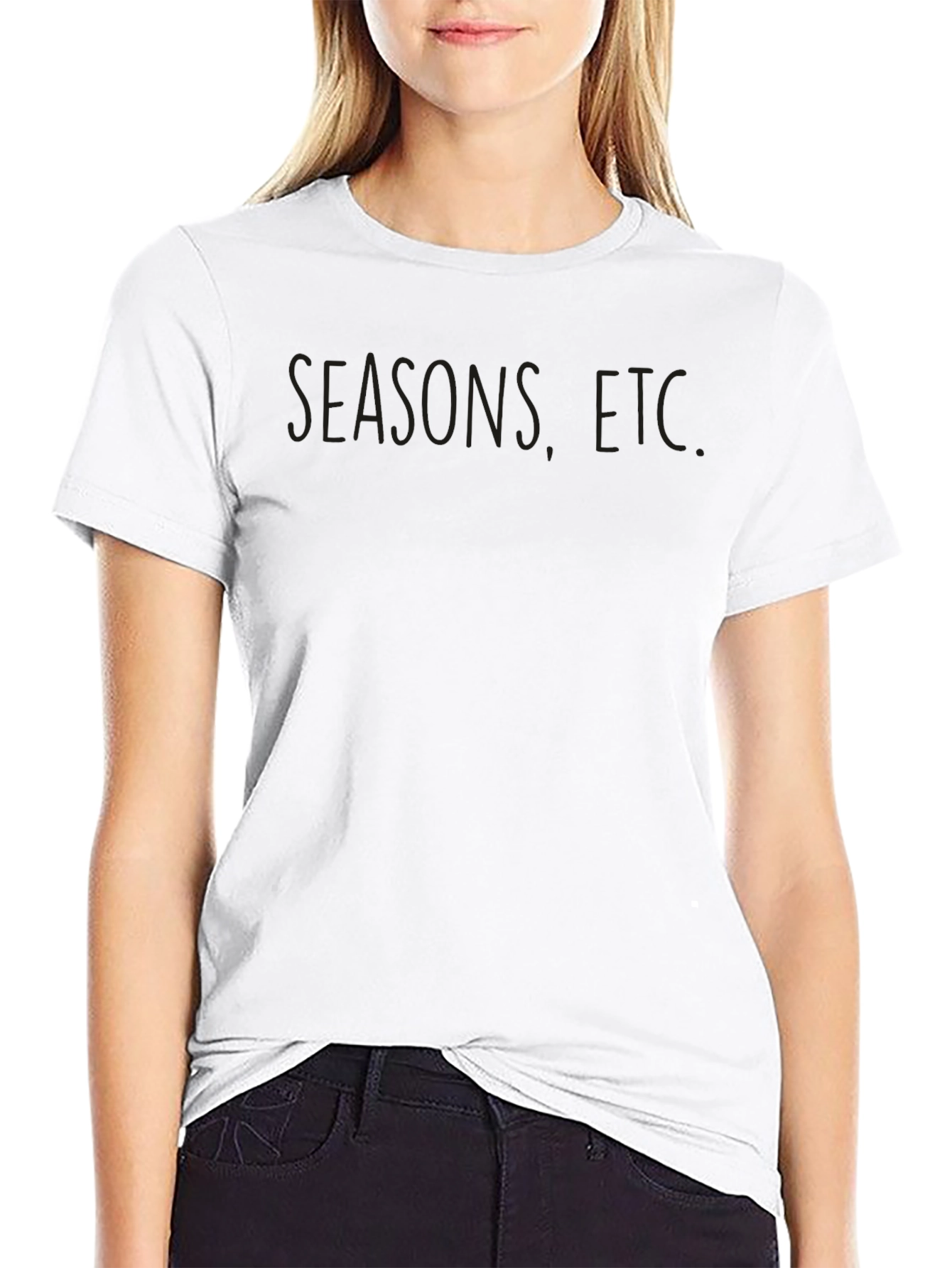 Mens Black Seasons Etc. Graphic T-Shirt